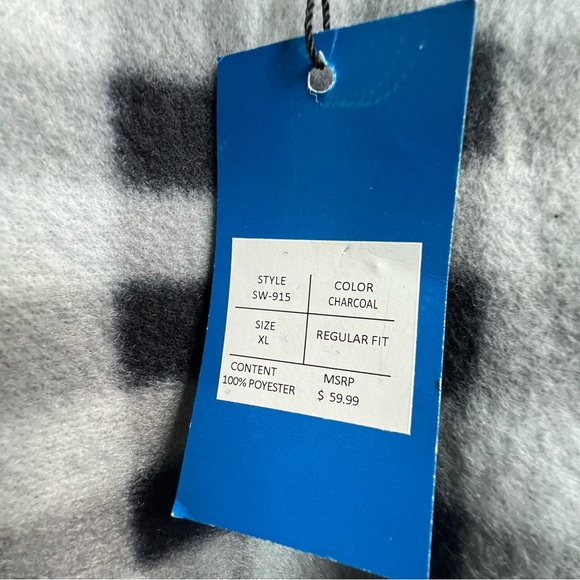 Gioberti Knitted Full Zip Block Design Cardigan Sweater Soft Brushed Flannel XL - Picture 7 of 13